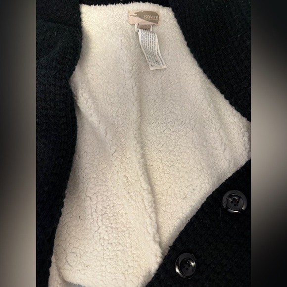 Forever 21 Contemporary Reindeer Button Up Cardigan Black Sweater Women’s M - Picture 5 of 7